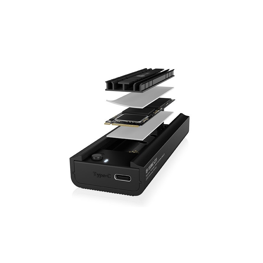 IcyBox Stacja dokująca IB-180MC-C31 M.2 NVMe&SATA Docking, USB 3.2 (Gen2) Type-C, Aluminium