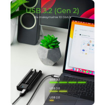 IcyBox Stacja dokująca IB-180MC-C31 M.2 NVMe&SATA Docking, USB 3.2 (Gen2) Type-C, Aluminium