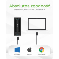 IcyBox Stacja dokująca IB-180MC-C31 M.2 NVMe&SATA Docking, USB 3.2 (Gen2) Type-C, Aluminium