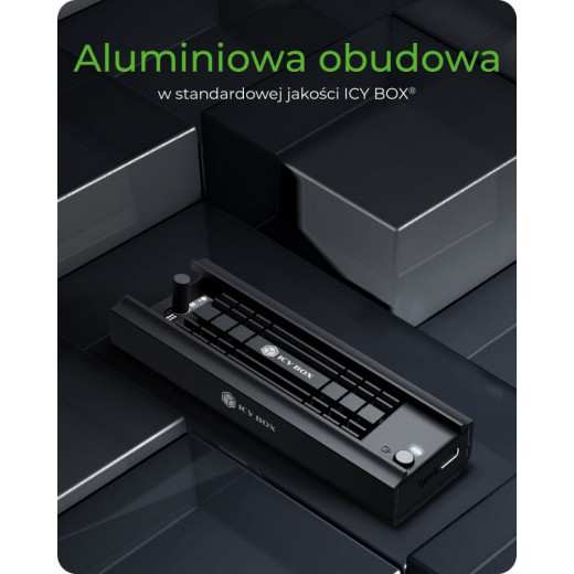 IcyBox Stacja dokująca IB-180MC-C31 M.2 NVMe&SATA Docking, USB 3.2 (Gen2) Type-C, Aluminium