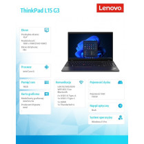 Lenovo Laptop ThinkPad L15 G3 21C30077PB W11Pro i5-1235U/16GB/512GB/INT/15.6 FHD/1YR Premier Support + 3YRS OS