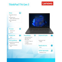 Lenovo Ultrabook ThinkPad T14 G3 21AH0082PB W11Pro i7-1260P/16GB/512GB/INT/14.0 WUXGA/vPro/3YRS Premier Support