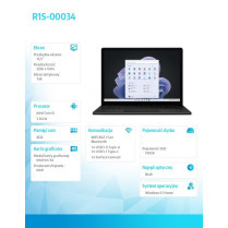 Microsoft Notebook Surface Laptop 5 13,5/512/i5/8 Black R1S-00034 PL