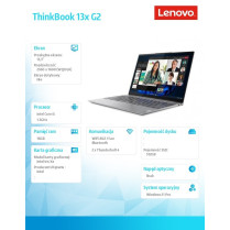 Lenovo Laptop ThinkBook 13x G2 21AT001SPB W11Pro i5-1235U/16GB/512GB/INT/13.3 WQXGA/Storm Grey/1YR Premier Support + 3YRS OS