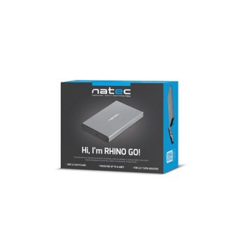 Natec Kieszeń zewnętrzna HDD/SSD Sata Rhino Go 2,5 USB 3.0 szara