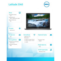 Dell Notebook Latitude 3340 Win11Pro i5-1335U/8GB/256GB SSD/2in1 13.3 FHD Touch/Integrated/FgrPr/FHD/IR Cam/Mic/WLAN +