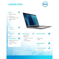 Dell Notebook Latitude 7440 Win11Pro i7-1365U/16GB/512GB SSD/14.0 FHD/Intel Iris
