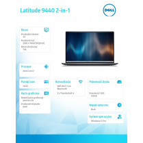 Dell Notebook Latitude 9440 2in1 Win11Pro i7-1365U/32GB/512GB SSD/2in1 14.0 QHD+ Touch/Intel Iris Xe/FgrPr/IR Cam/Mic/WLAN +