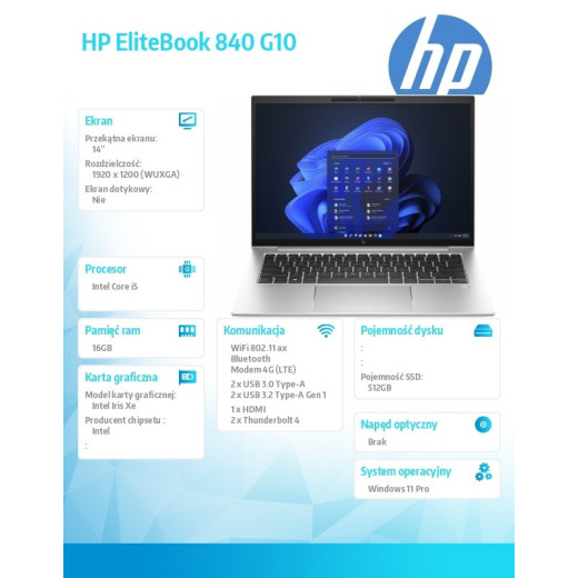 HP Inc. Notebook EliteBook 840 G10 i5-1335U 512GB/16GB/14.0 81A24EA