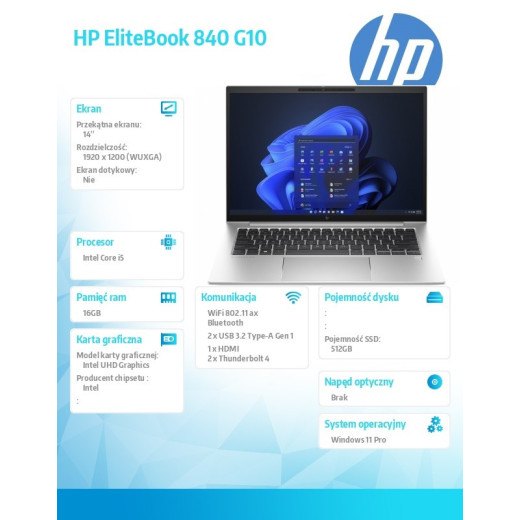 HP Inc. Notebook EliteBook 840 G10 i5-1345U 512GB/16GB/14.0 81A21EA