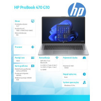 HP Inc. Notebook ProBook 470 G10 i5-1335U/512GB/16GB/W11P/17.3 85D59EA