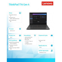 Lenovo Ultrabook ThinkPad T14 G4 21HD009YPB W11Pro i7-1360P/16GB/1TB/MX550 4GB/14.0 WUXGA/Thunder Balck/3YRS Premier Support +