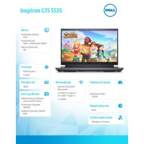Dell Notebook Inspiron G15 5535 Win11Home Ryzen 7 7840HS/15.6 FHD/512GB/16GB/RTX 4050/2Y NBD