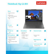 Lenovo Notebook ThinkBook 16p G4 21J8001VPB W11Pro i5-13500H/16GB/512GB/RTX4050 6GB/16.0 WQXGA/3YRS OS+ 1YR Premier Support