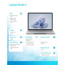Microsoft Laptop Studio 2 Win11Home i7-13800H/16GB/512GB/IrisXe/14cali
