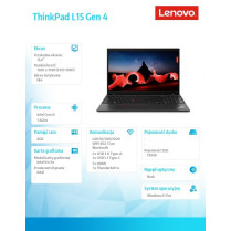 Lenovo Laptop ThinkPad L15 G4 21H3002UPB W11Pro i5-1335U/8GB/512GB/INT/15.6 FHD/Thunder Black/1YR Premier Support + 3YRS OS