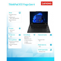 Lenovo Ultrabook ThinkPad X13 Yoga G4 21F20045PB W11Pro i7-1355U/16GB/1TB/INT/LTE/13.3 WUXGA/Touch/Deep Black/3YRS Premier