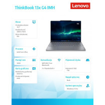 Lenovo Laptop ThinkBook 13x G4 21KR000MPB W11Pro Ultra 9 185H/32GB/1TB/INT/13.5 2.8K/Luna Grey/3YRS OS