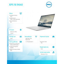 Dell Notebook XPS 16 9640/Ultra 7 155H/16GB/1TB SSD/16.3 FHD+/GeForce RTX 4050/WLAN + BT/Backlit Kb/6 Cell/W11Pro