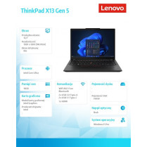 Lenovo Ultrabook ThinkPad X13 G5 21LU000QPB W11Pro Ultra 5 125U/16GB/512GB/INT/13.3 WUXGA/Black/3YRS Premier Support + CO2