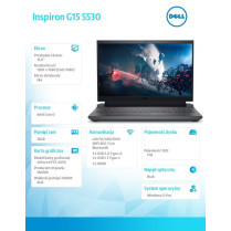Dell Notebook Inspiron G15 5530 Win11Pro Core i7-13650HX/16GB/1TB SSD/15.6 FHD 165Hz/GeForce RTX 4050/Cam & Mic/WLAN +