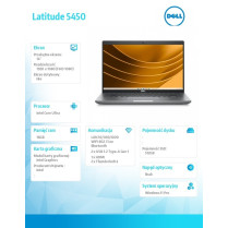 Dell Notebook Latitude 5450 Win11Pro Ultra 7 155U/16GB/512GB SSD Gen4/14.0 FHD/Integrated/FgrPr&SmtCd/FHD/IR