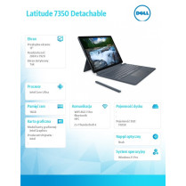 Dell Notebook Latitude 7350 Det W11P Ultra 7 164U/16GB/512GB SSD Gen4/13' 3K Touch/Intel Graph/FgrPr&SmtCd/IR