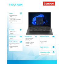 Lenovo Laptop V15 G4 82YU00UPPB W11Home 7520U/16GB/512GB/AMD Radeon/15.6/FHD/Black/3YRS OS