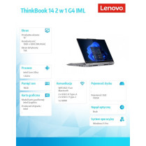 Lenovo Laptop ThinkBook 14-IML 2-in-1 G4 21MX0027PB W11Pro Ultra 5 125U/16GB/512GB/INT/14.0 WUXGA/Touch/Luna Grey/3YR OS + CO2