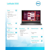 Dell Notebook Latitude 3550 Win11Pro i5-1335U/16GB/512GB SSD Gen4/15.6 FHD/Integrated/FgrPr/FHD/IR Cam/Mic/WLAN + BT/Backlit