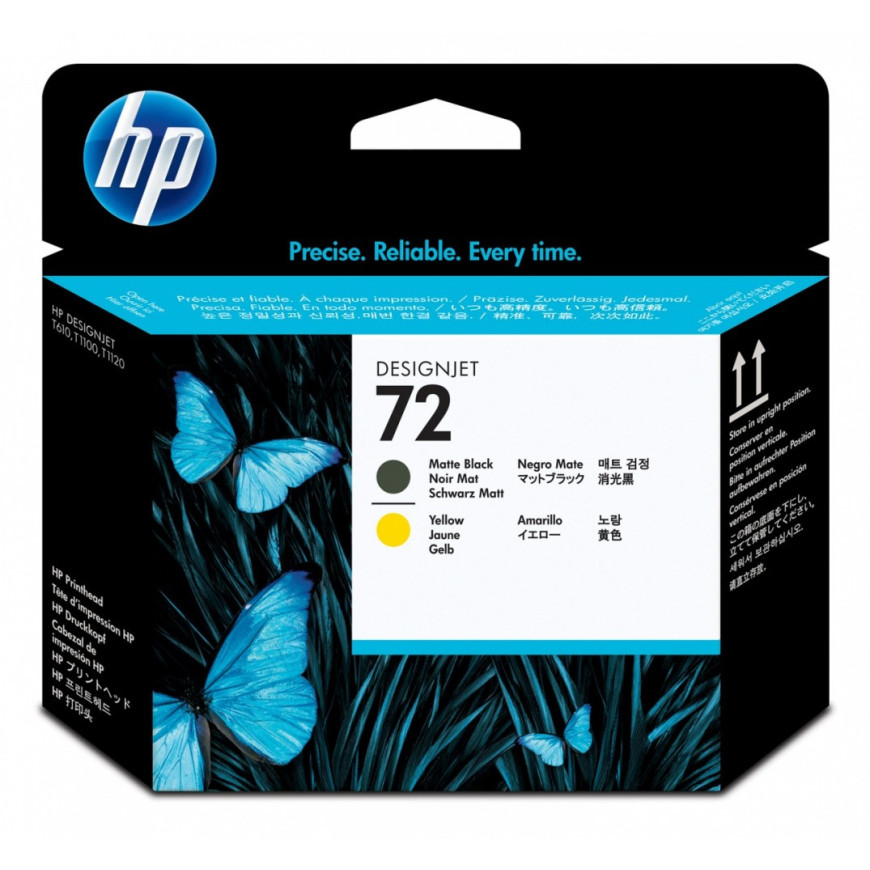 HP Inc. Głowica nr 72 Czarny Matowy & Żółty C9384A