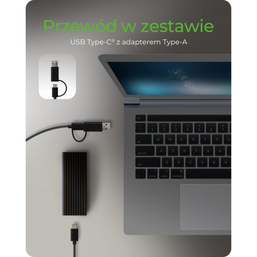 IcyBox Obudowa IB-1817MCT-C31 NVMe/SATA M.2 2230/2242/2260/2280 Beznarzędziowa