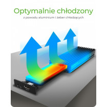 IcyBox Obudowa IB-1817MCT-C31 NVMe/SATA M.2 2230/2242/2260/2280 Beznarzędziowa