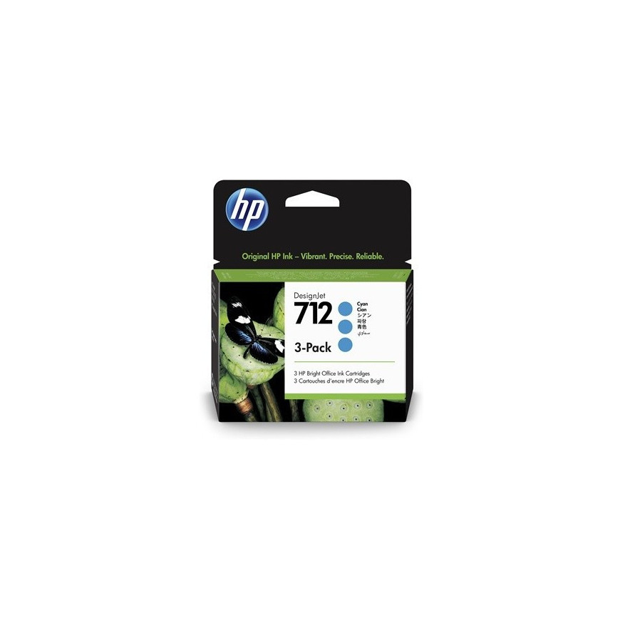 HP Inc. Ink 712 3-Pack 29ml Cyan