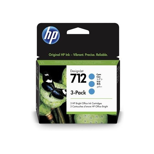 HP Inc. Ink 712 3-Pack 29ml Cyan