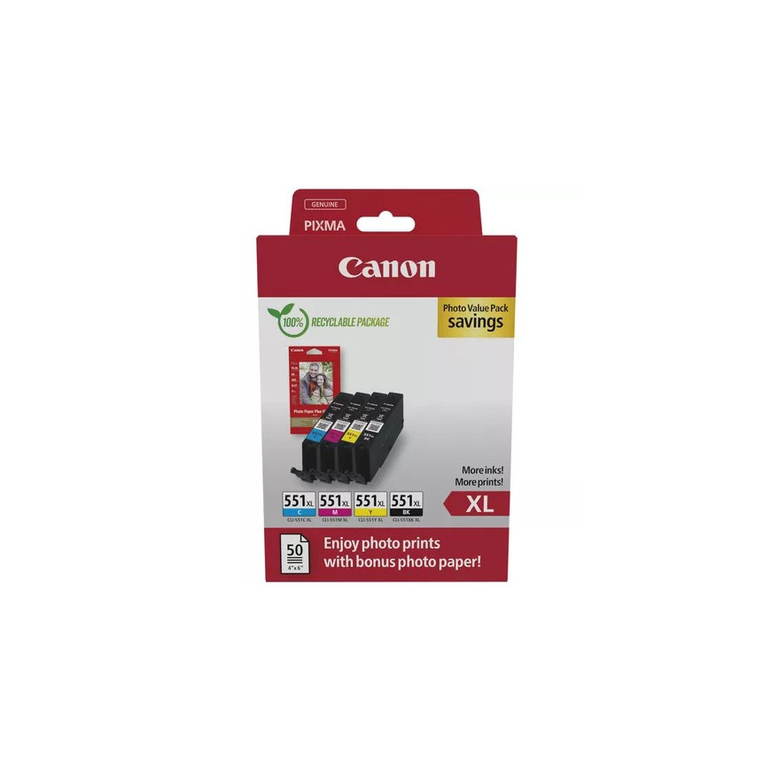Canon Tusz CLI-551XL BK/C/M/Y PHOTO VALUE 6443B008