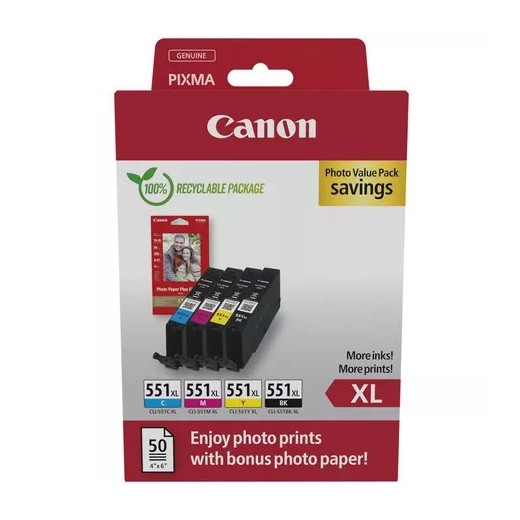 Canon Tusz CLI-551XL BK/C/M/Y PHOTO VALUE 6443B008