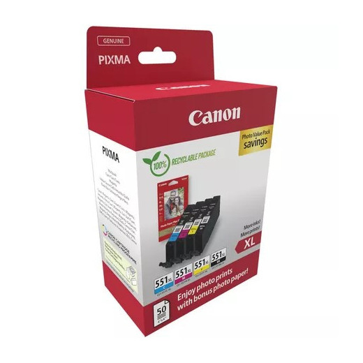 Canon Tusz CLI-551XL BK/C/M/Y PHOTO VALUE 6443B008