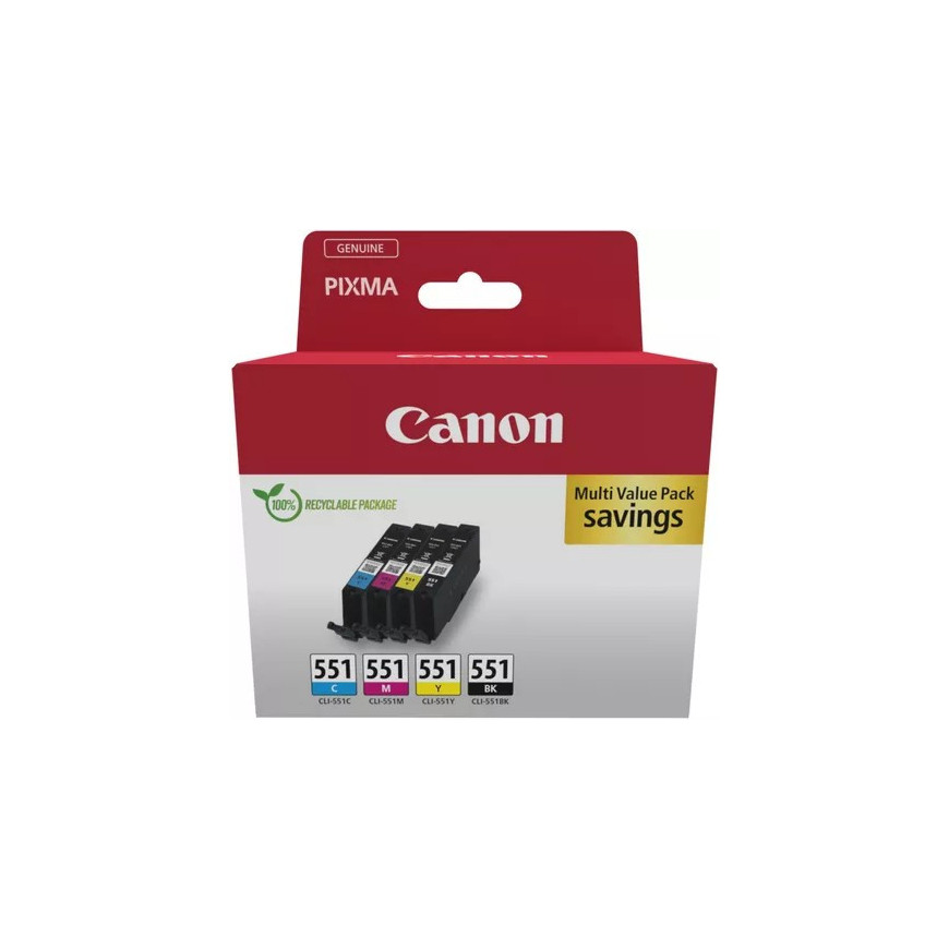 Canon Tusz CLI-551 C/M/Y/BK MULTI z zabezpieczeniem 6509B016