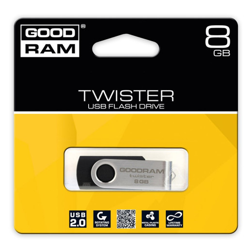 GOODRAM TWISTER 8GB Black USB2.0