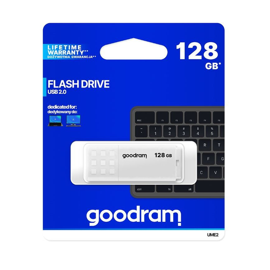 GOODRAM Pendrive UME2 128GB USB 2.0 Biały
