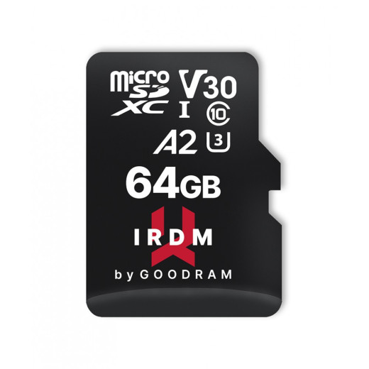 GOODRAM Karta pamięci microSD IRDM 64GB UHS-I U3 A2 + adapter