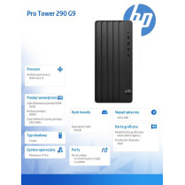 HP Inc. Komputer Pro 290 TWR G9 i3-12100 512GB/16GB/DVD/W11P 6D330EA