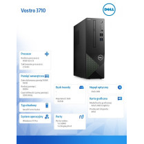 Dell Komputer Vostro 3710 SFF Win11Pro i5-12400/16GB/512GB SSD/Intel UHD 730/DVD RW/Kb/Mouse/3YPS