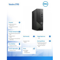 Dell Komputer Vostro 3710 SFF Win11Pro i3-12100/8GB/512GB SSD/Intel UHD 730/WLAN + BT/Kb/Mouse/3YPS