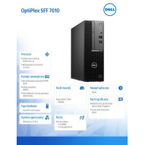 Dell Komputer Optiplex SFF Core i5-13500/8GB/256GB SSD/Integrated/No Wifi/Kb/Mouse/W11Pro