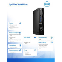 Dell Komputer Optiplex MFF/Core i7-13700T/16GB/256GB SSD/Integrated/WLAN + BT/Kb/Mouse/W11Pro
