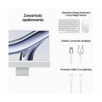 Apple iMac 24 cale: M3 8/8, 8GB, 256GB SSD - Srebrny