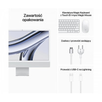 Apple iMac 24 cale: M3 8/10, 8GB, 512GB SSD - Srebrny