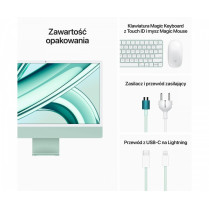 Apple iMac 24 cale: M3 8/10, 8GB, 256GB SSD - Zielony